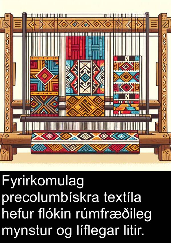 precolumbískra: Fyrirkomulag precolumbískra textíla hefur flókin rúmfræðileg mynstur og líflegar litir.