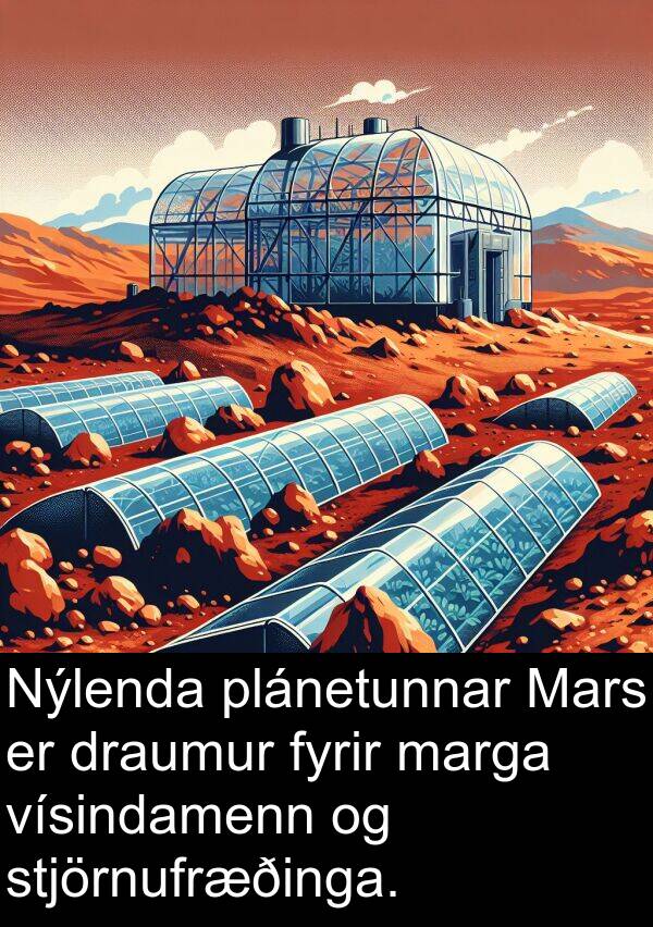 plánetunnar: Nýlenda plánetunnar Mars er draumur fyrir marga vísindamenn og stjörnufræðinga.