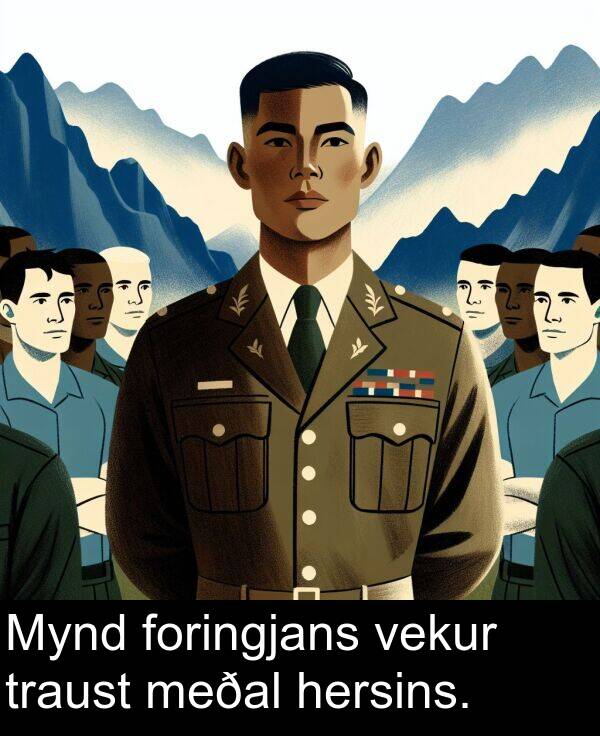 meðal: Mynd foringjans vekur traust meðal hersins.