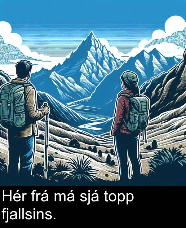 fjallsins: Hér frá má sjá topp fjallsins.