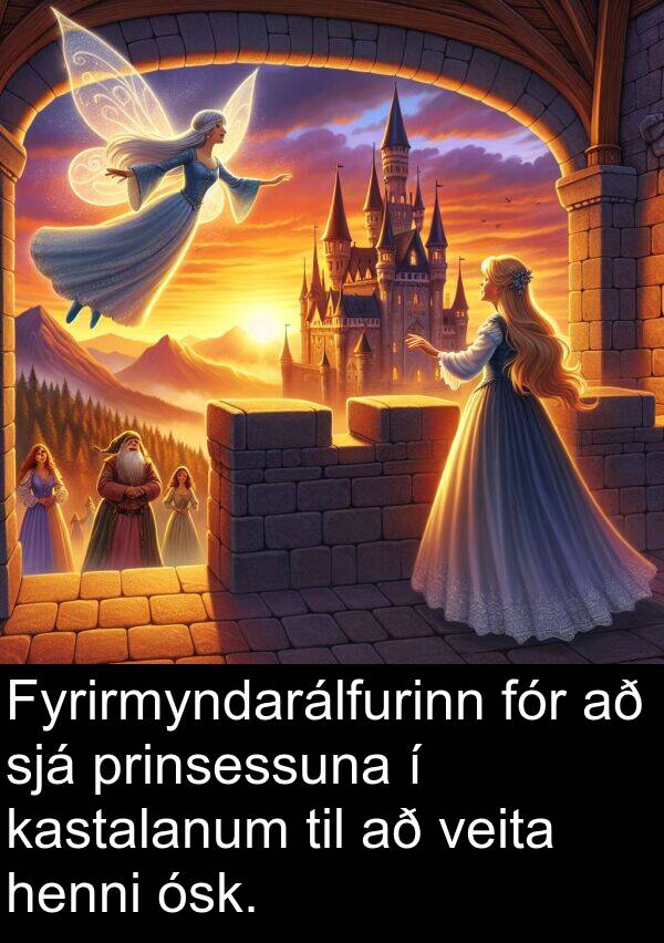 prinsessuna: Fyrirmyndarálfurinn fór að sjá prinsessuna í kastalanum til að veita henni ósk.