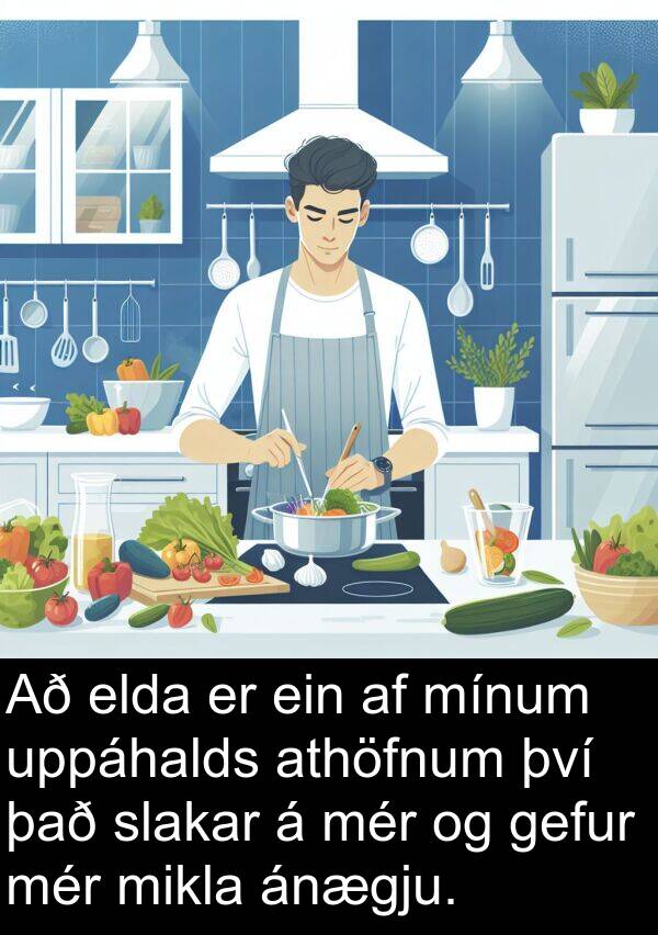 uppáhalds: Að elda er ein af mínum uppáhalds athöfnum því það slakar á mér og gefur mér mikla ánægju.