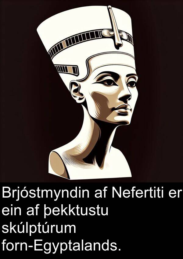 ein: Brjóstmyndin af Nefertiti er ein af þekktustu skúlptúrum forn-Egyptalands.