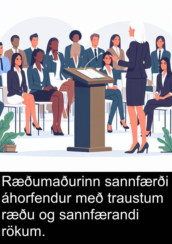 sannfærði: Ræðumaðurinn sannfærði áhorfendur með traustum ræðu og sannfærandi rökum.