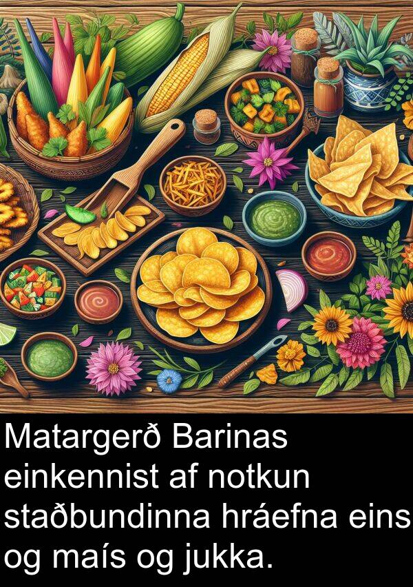 einkennist: Matargerð Barinas einkennist af notkun staðbundinna hráefna eins og maís og jukka.