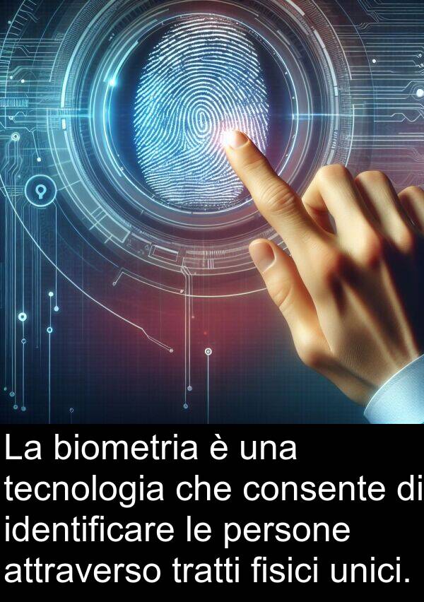 unici: La biometria è una tecnologia che consente di identificare le persone attraverso tratti fisici unici.