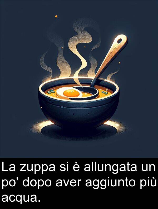 acqua: La zuppa si è allungata un po' dopo aver aggiunto più acqua.