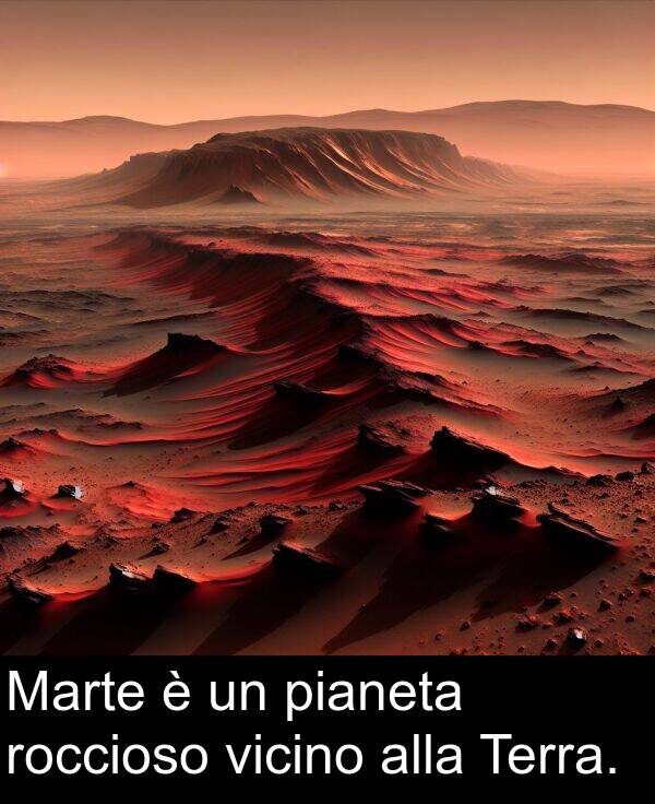 alla: Marte è un pianeta roccioso vicino alla Terra.