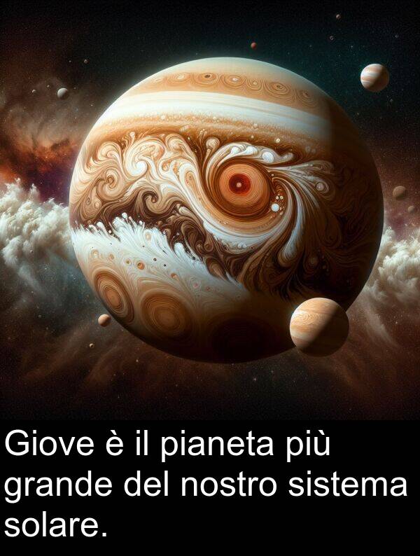 nostro: Giove è il pianeta più grande del nostro sistema solare.