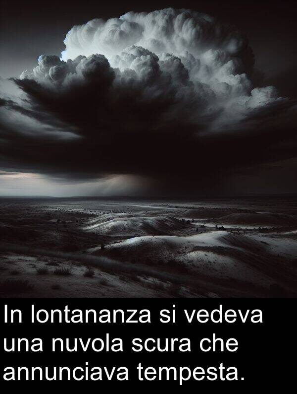 tempesta: In lontananza si vedeva una nuvola scura che annunciava tempesta.