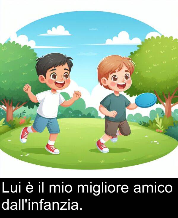 amico: Lui è il mio migliore amico dall'infanzia.