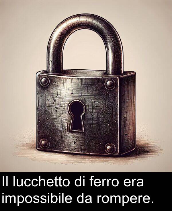 ferro: Il lucchetto di ferro era impossibile da rompere.