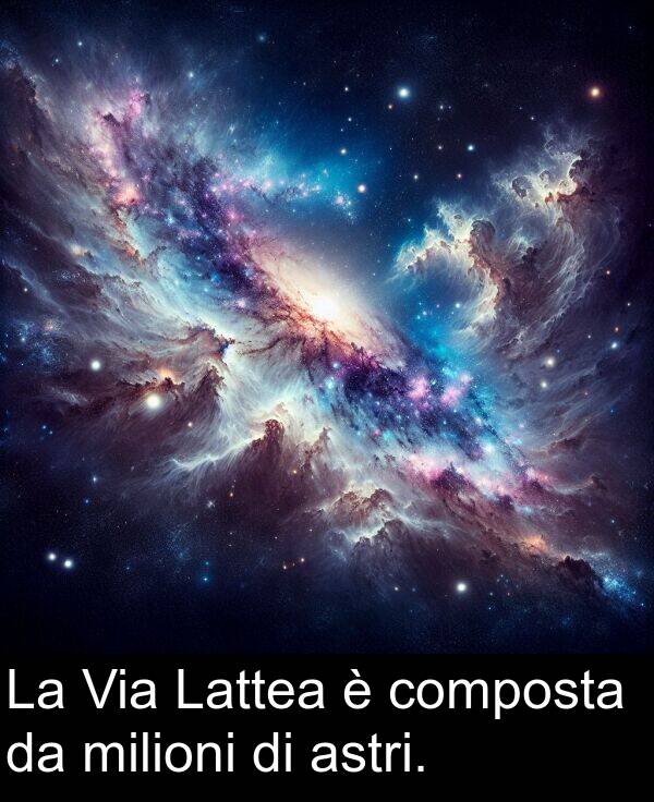 composta: La Via Lattea è composta da milioni di astri.