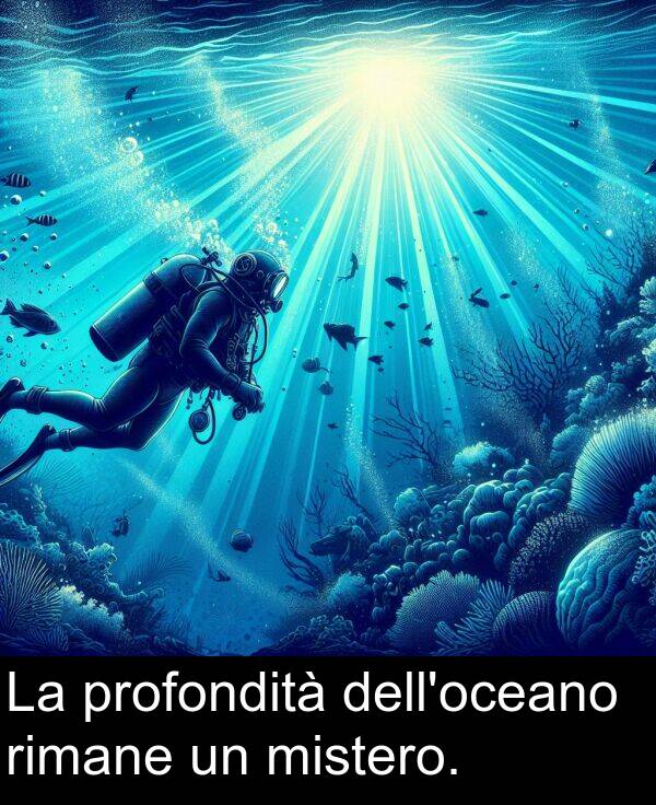 rimane: La profondità dell'oceano rimane un mistero.