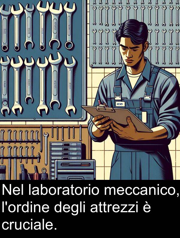 degli: Nel laboratorio meccanico, l'ordine degli attrezzi è cruciale.