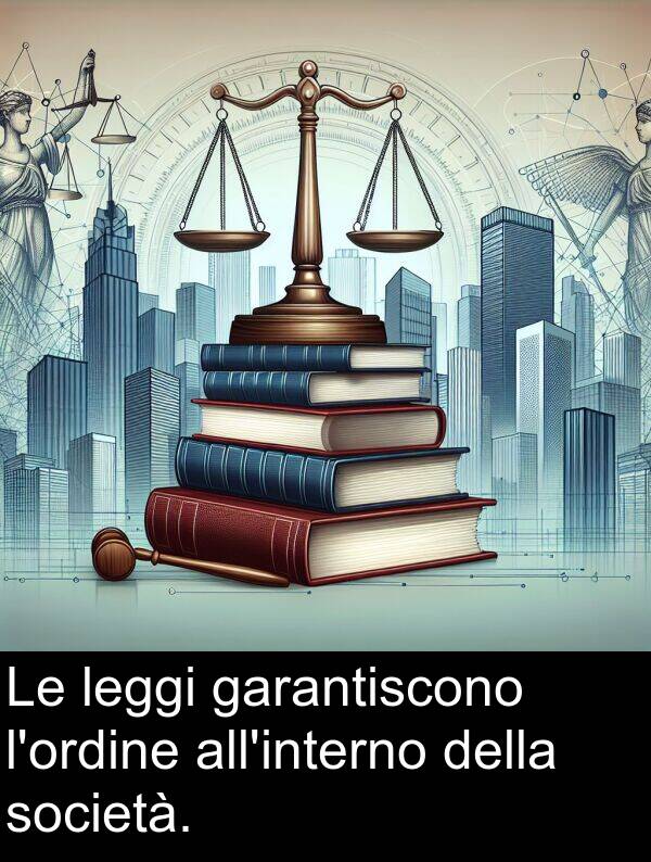 garantiscono: Le leggi garantiscono l'ordine all'interno della società.