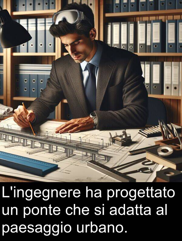 paesaggio: L'ingegnere ha progettato un ponte che si adatta al paesaggio urbano.
