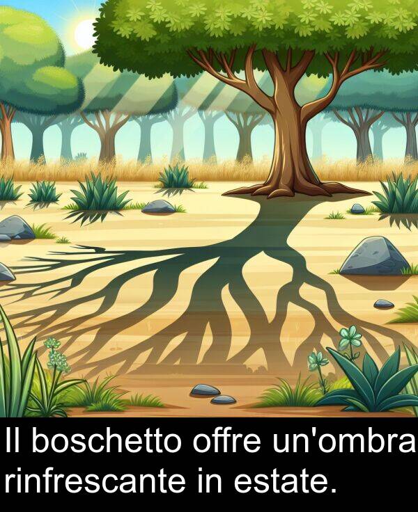 rinfrescante: Il boschetto offre un'ombra rinfrescante in estate.