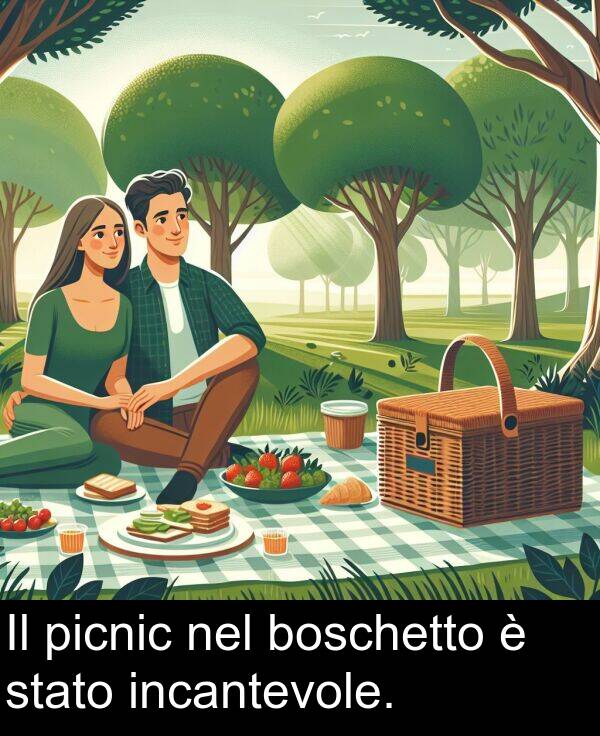 nel: Il picnic nel boschetto è stato incantevole.