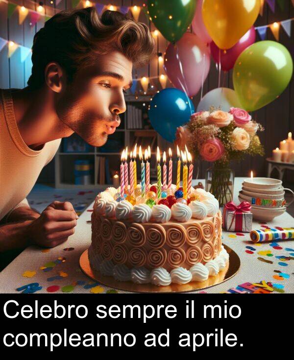 sempre: Celebro sempre il mio compleanno ad aprile.