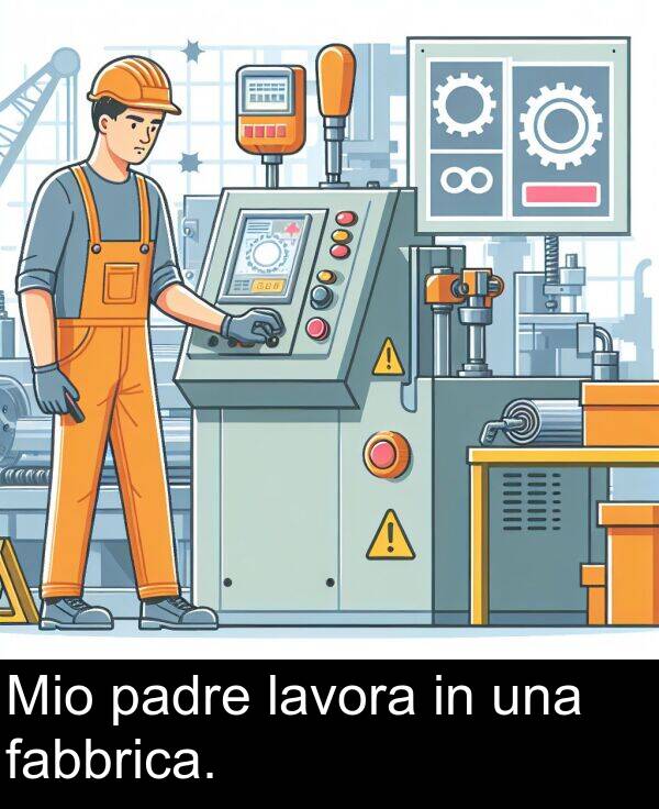 padre: Mio padre lavora in una fabbrica.