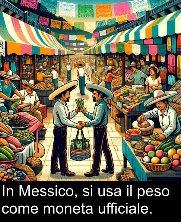 come: In Messico, si usa il peso come moneta ufficiale.