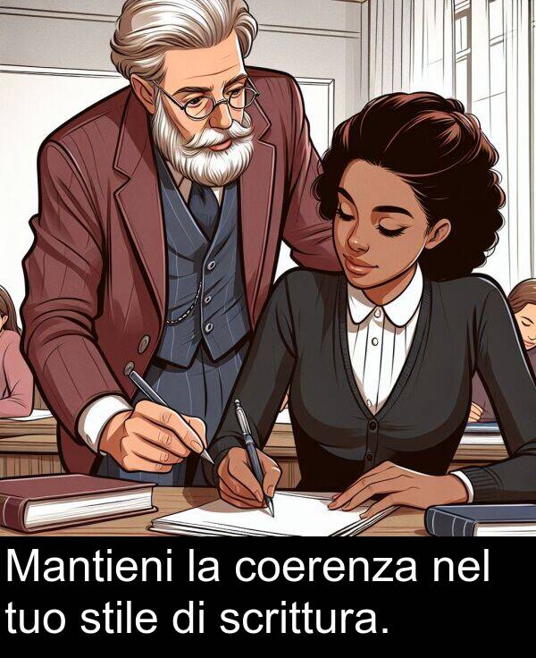 nel: Mantieni la coerenza nel tuo stile di scrittura.