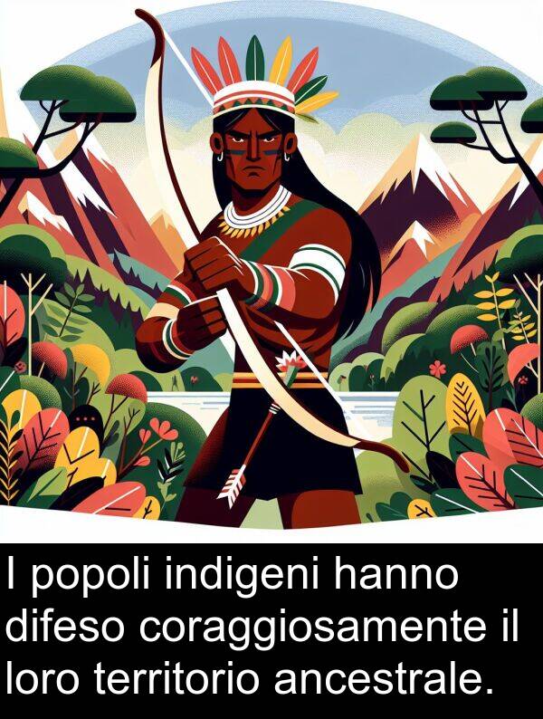 territorio: I popoli indigeni hanno difeso coraggiosamente il loro territorio ancestrale.