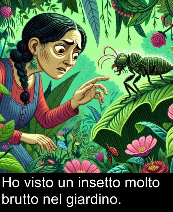 nel: Ho visto un insetto molto brutto nel giardino.