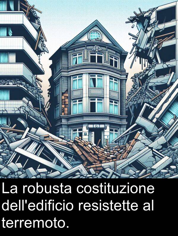 terremoto: La robusta costituzione dell'edificio resistette al terremoto.