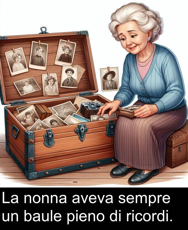 nonna: La nonna aveva sempre un baule pieno di ricordi.