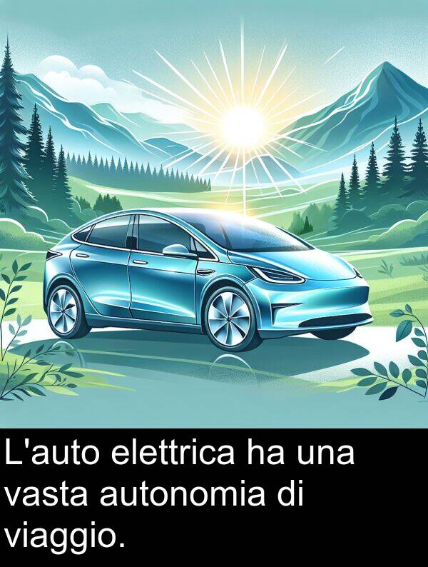 vasta: L'auto elettrica ha una vasta autonomia di viaggio.