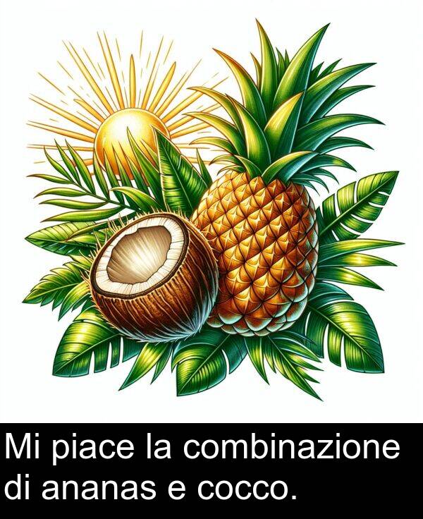 cocco: Mi piace la combinazione di ananas e cocco.