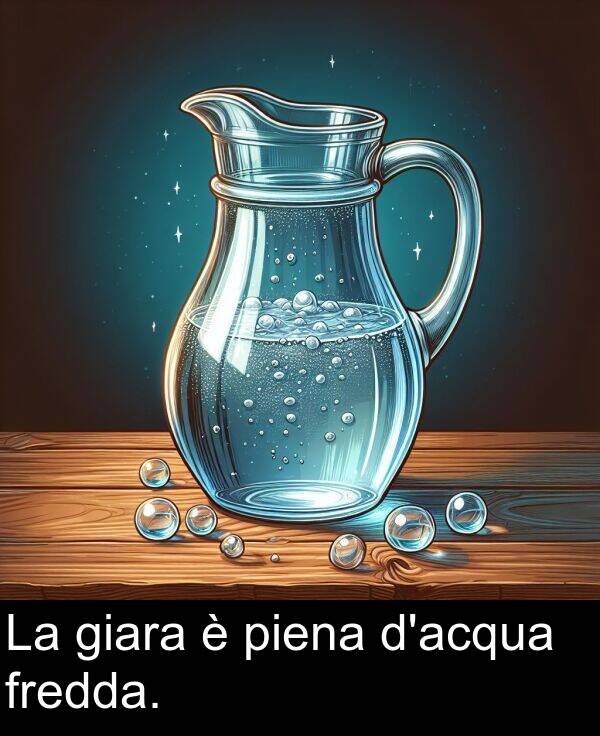 piena: La giara è piena d'acqua fredda.