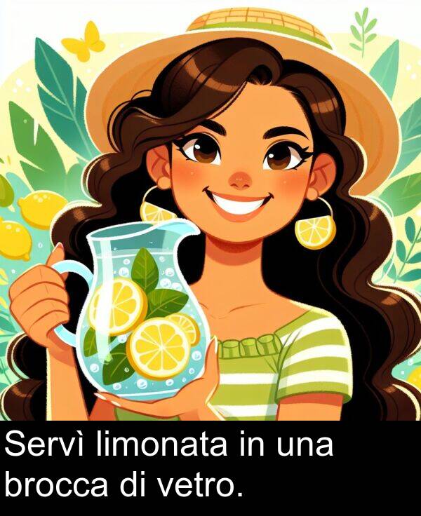 vetro: Servì limonata in una brocca di vetro.