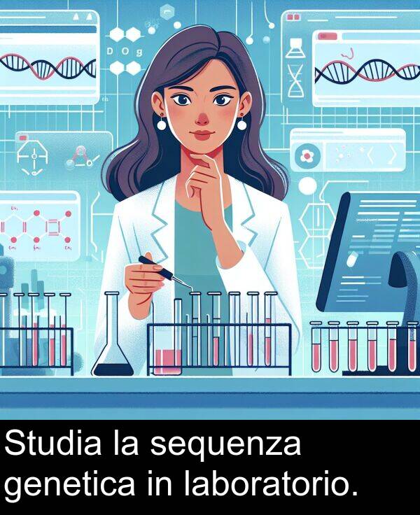 genetica: Studia la sequenza genetica in laboratorio.