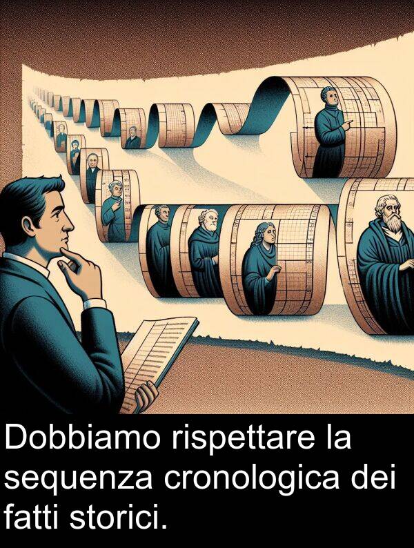 fatti: Dobbiamo rispettare la sequenza cronologica dei fatti storici.