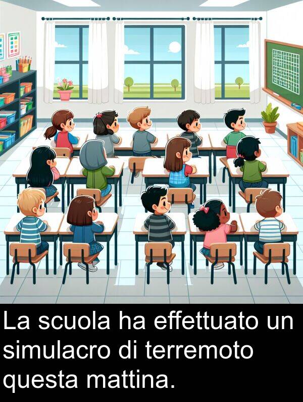 terremoto: La scuola ha effettuato un simulacro di terremoto questa mattina.