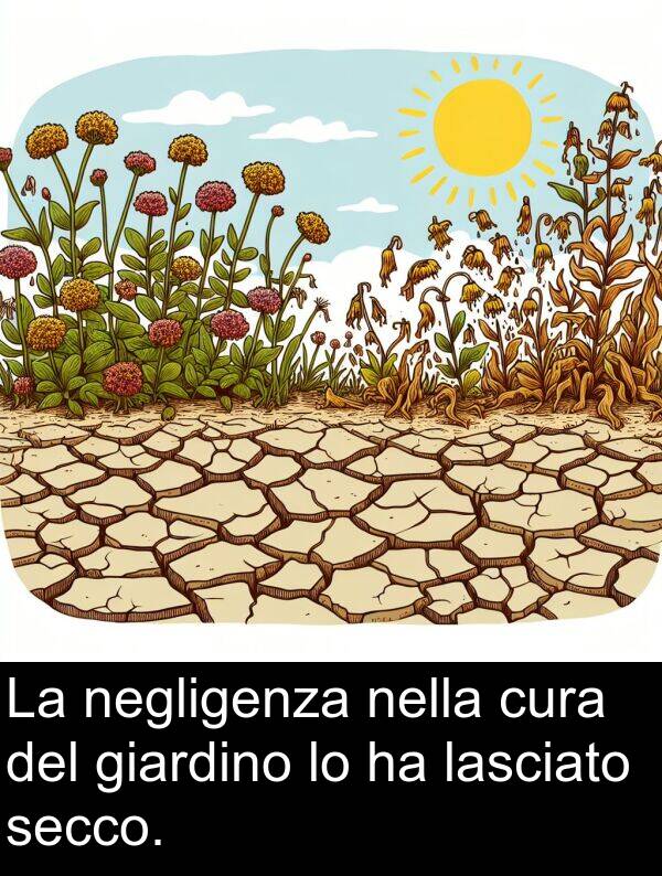 negligenza: La negligenza nella cura del giardino lo ha lasciato secco.