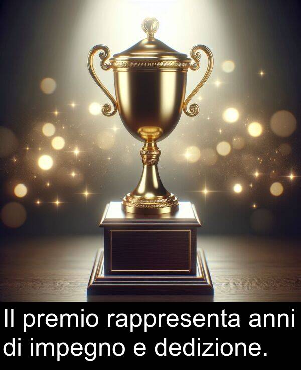 anni: Il premio rappresenta anni di impegno e dedizione.