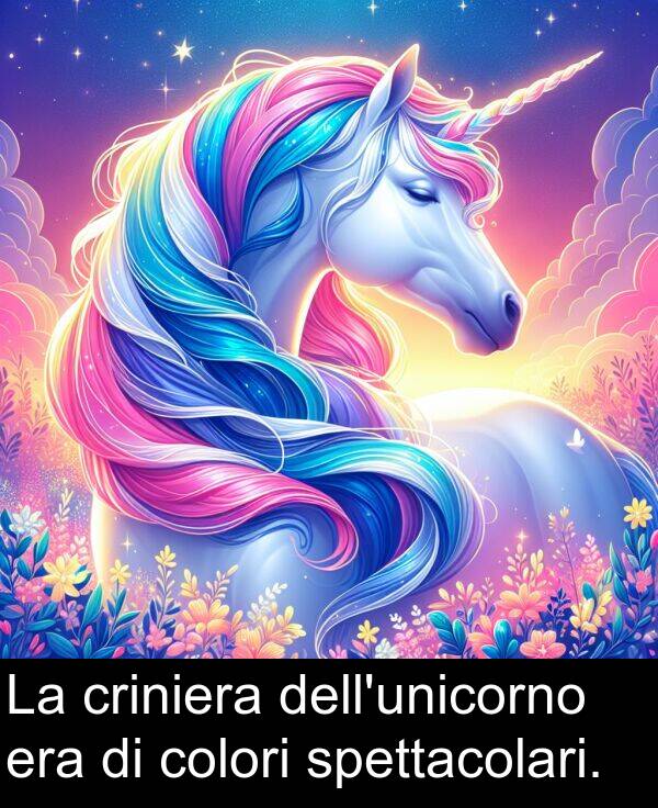 spettacolari: La criniera dell'unicorno era di colori spettacolari.