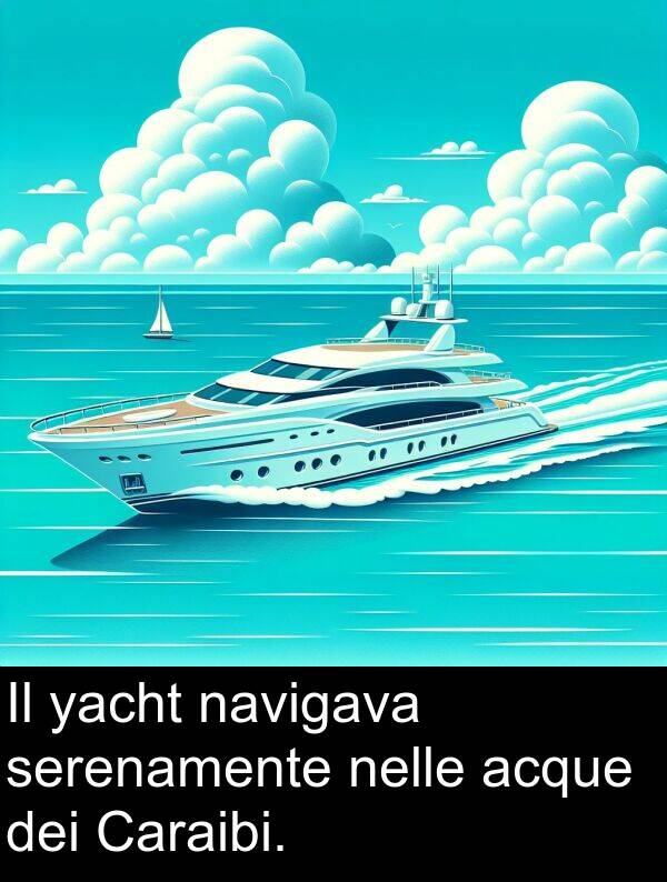 yacht: Il yacht navigava serenamente nelle acque dei Caraibi.