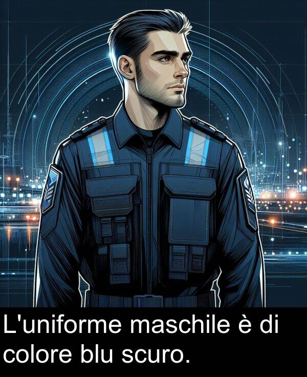 maschile: L'uniforme maschile è di colore blu scuro.