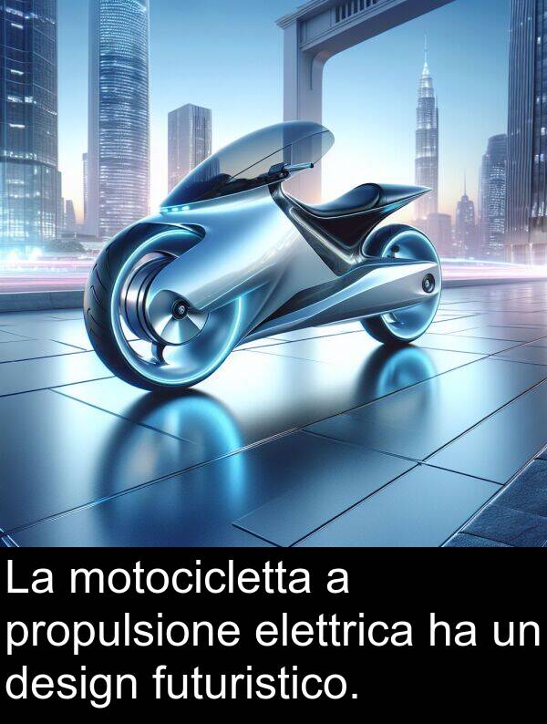 design: La motocicletta a propulsione elettrica ha un design futuristico.