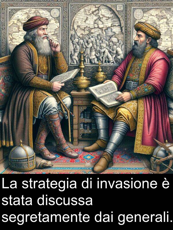 dai: La strategia di invasione è stata discussa segretamente dai generali.