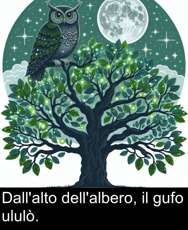 ululò: Dall'alto dell'albero, il gufo ululò.