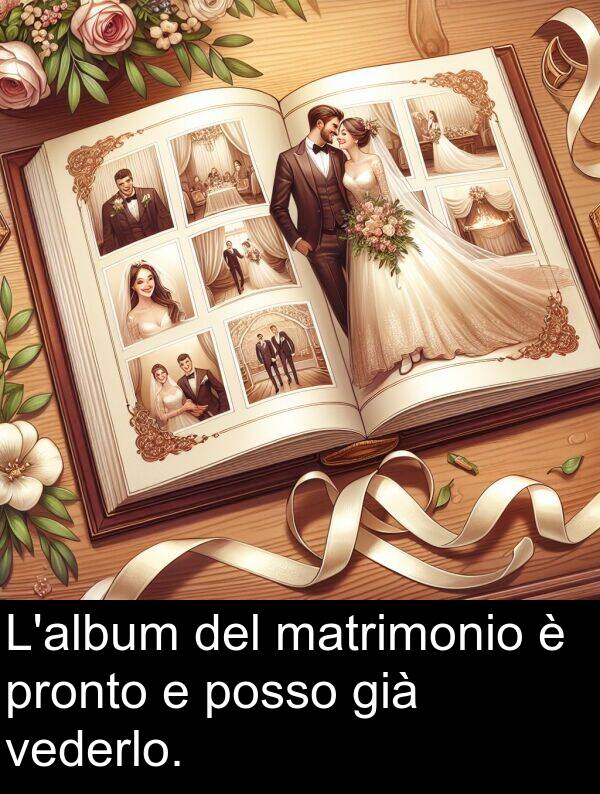 già: L'album del matrimonio è pronto e posso già vederlo.