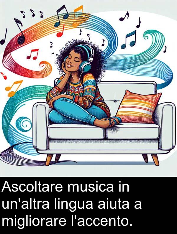 aiuta: Ascoltare musica in un'altra lingua aiuta a migliorare l'accento.