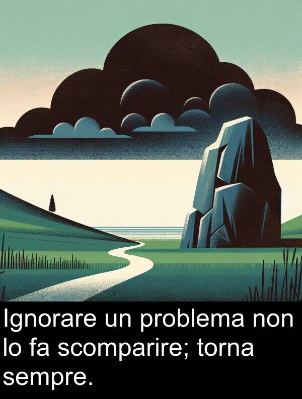 non: Ignorare un problema non lo fa scomparire; torna sempre.