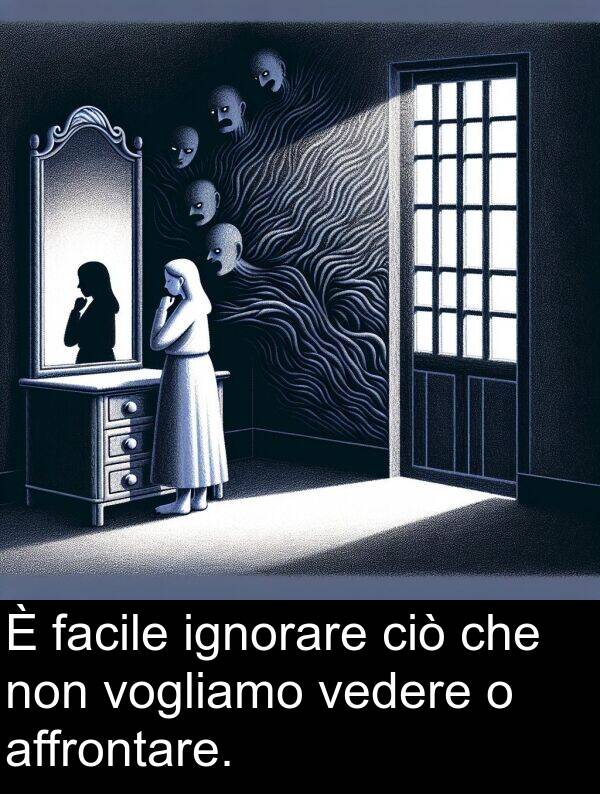 vedere: È facile ignorare ciò che non vogliamo vedere o affrontare.